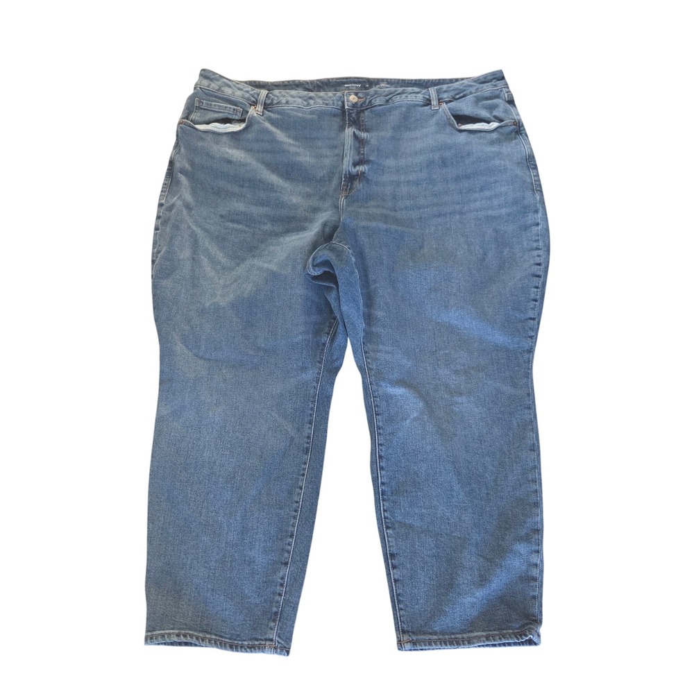 Old Navy High-Rise Curvy O.G. Straight Jeans Womens 28 Medium Wash Blue Denim
